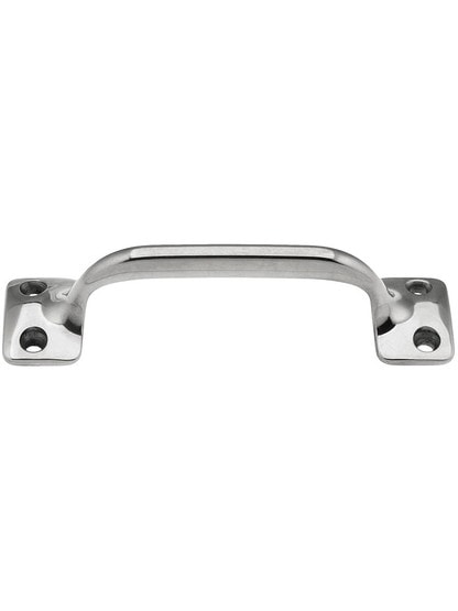 3 1/2 inch On Center Solid Brass Handle in Polished Nickel.